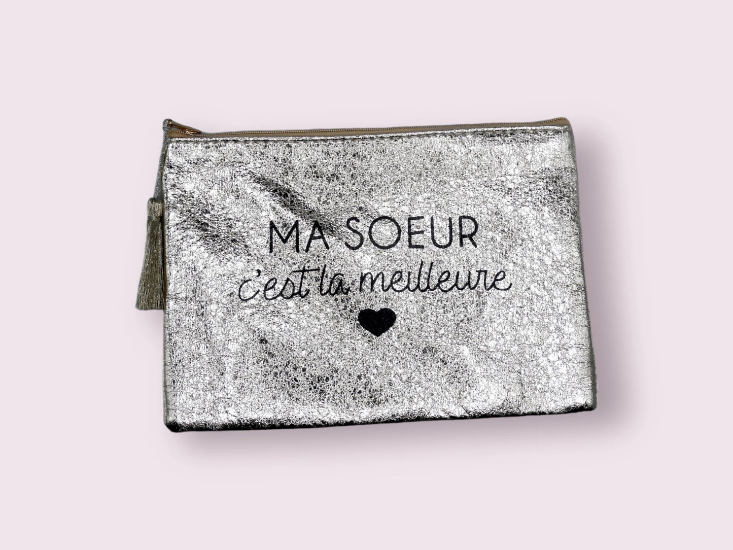 Pochette Maquillage Trousse de Toilette - Ma soeur c'est la meilleure - Faux Cuir - Cadeau Naissance - Layette - Soeur