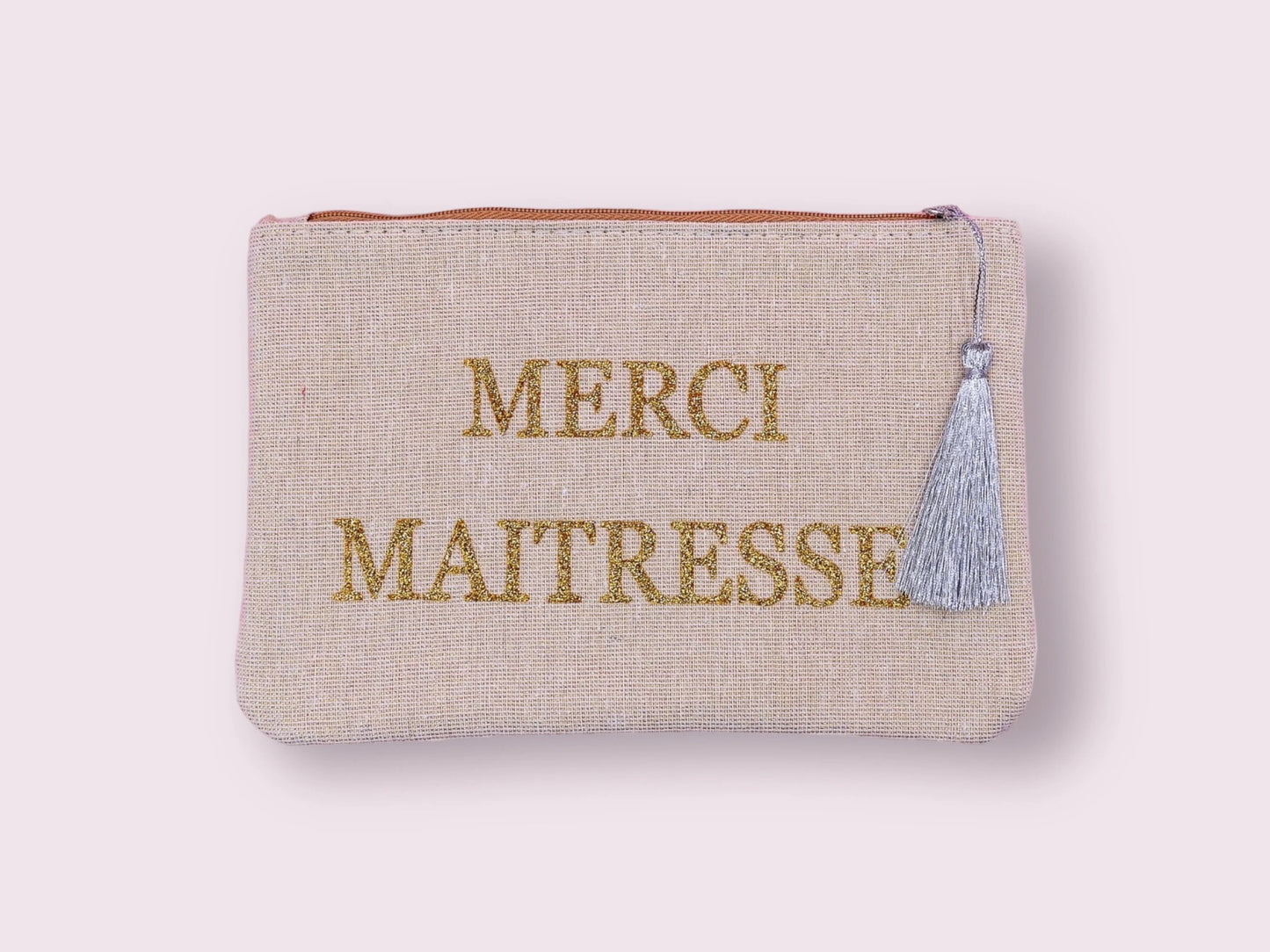 Pochette Trousse - Merci Maitresse - Cadeau Naissance - Institutrice - Enseignante
