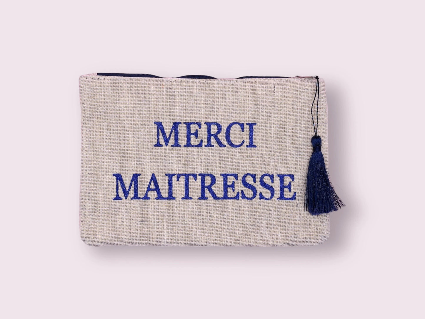 Pochette Trousse - Merci Maitresse - Cadeau Naissance - Institutrice - Enseignante