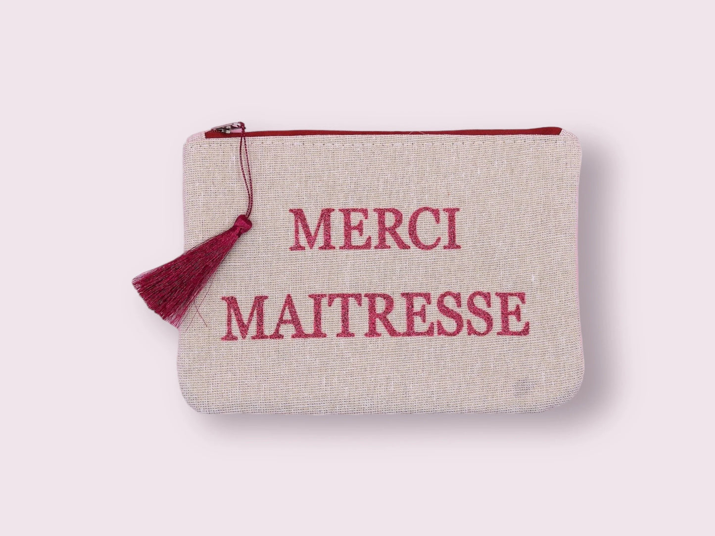 Pochette Trousse - Merci Maitresse - Cadeau Naissance - Institutrice - Enseignante