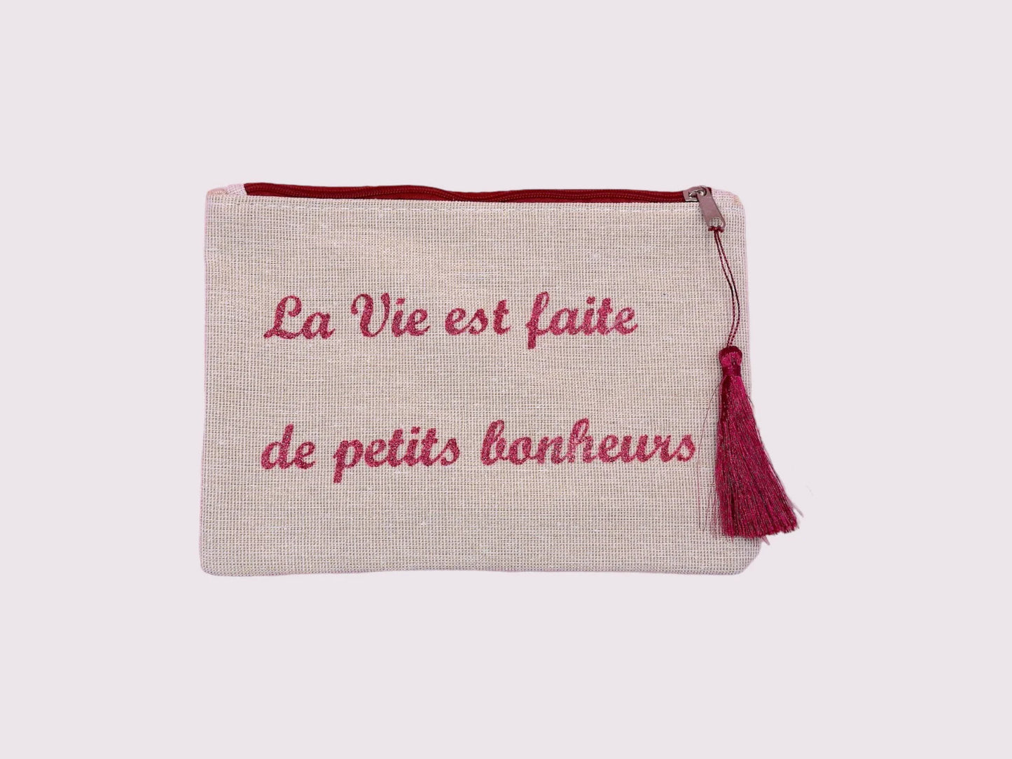 Pochette Trousse - La Vie est faite de Petits Bonheurs - Cadeau Naissance