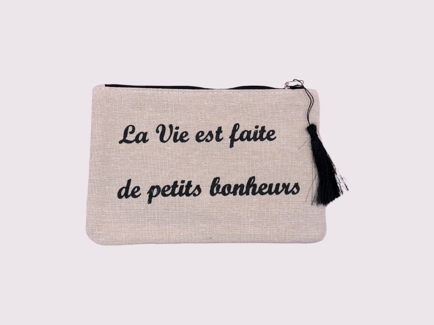 Pochette Trousse - La Vie est faite de Petits Bonheurs - Cadeau Naissance