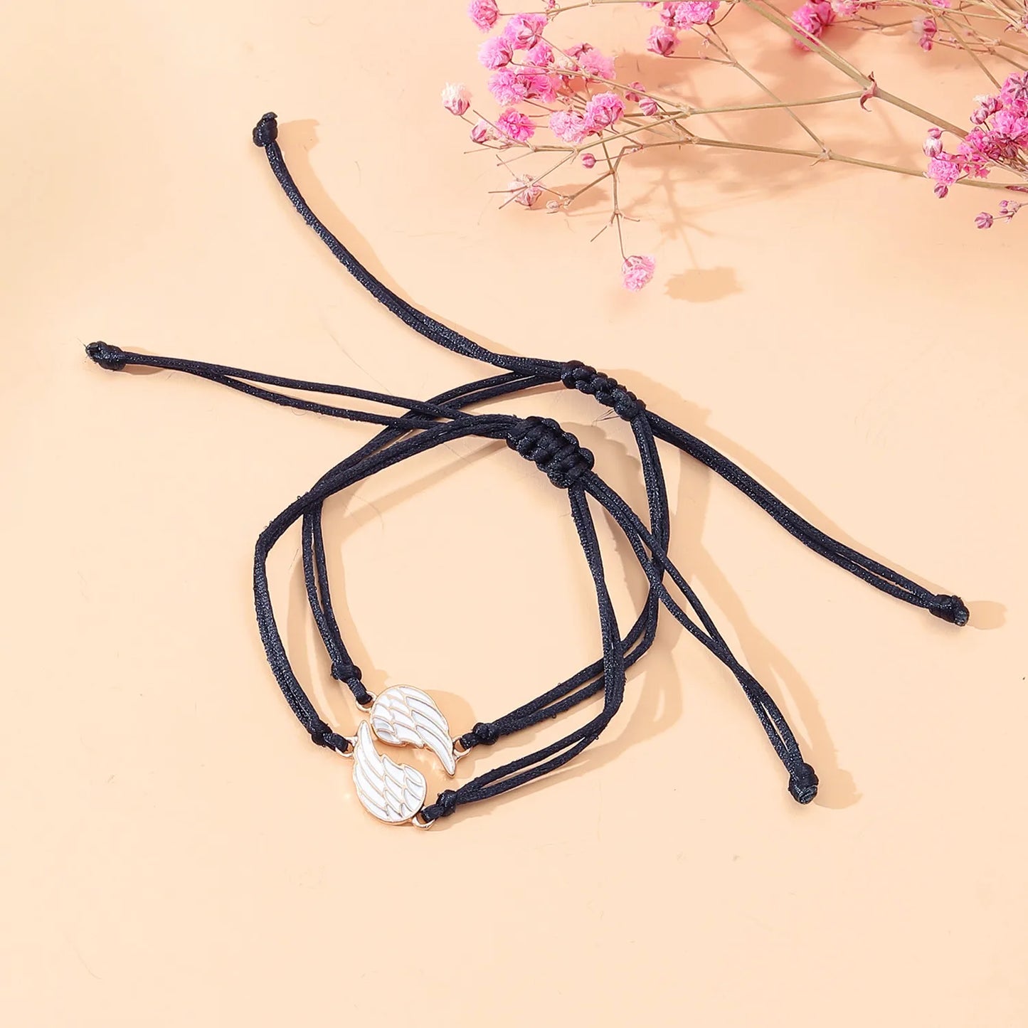 Set mit 2 verstellbaren Freundschaftsarmbändern aus Kordel, beste Freunde, Ying und Yang – BFF beste Freunde – Fantasy – magnetischer Anhänger – Liebhaber – Paar