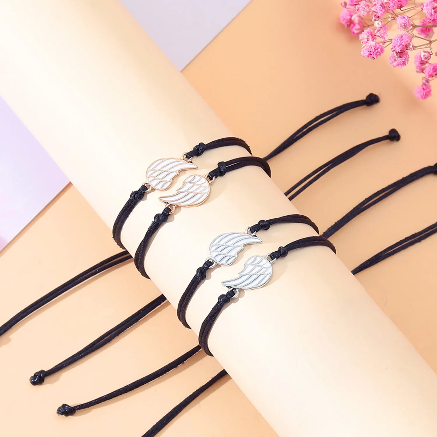 Set mit 2 verstellbaren Freundschaftsarmbändern aus Kordel, beste Freunde, Ying und Yang – BFF beste Freunde – Fantasy – magnetischer Anhänger – Liebhaber – Paar