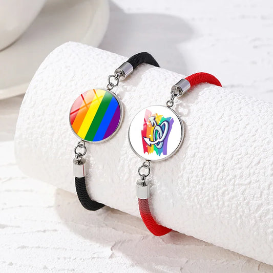 Lot de 2 Bracelets D'amitié Cordon Ajustable - Pride - BFF - Best Friends Forever - Amoureux Couple Amitié