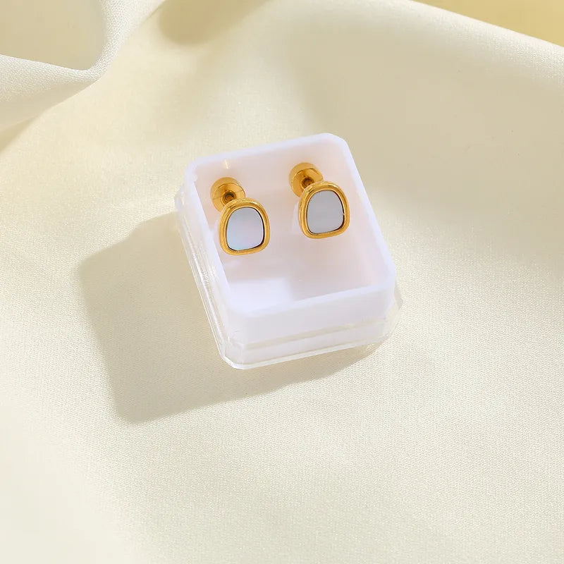 Boucles Oreilles - Coeur Geometrie - Acier Inoxydable 304 Plaqué Or 18K - Clous d'oreilles (Copie)