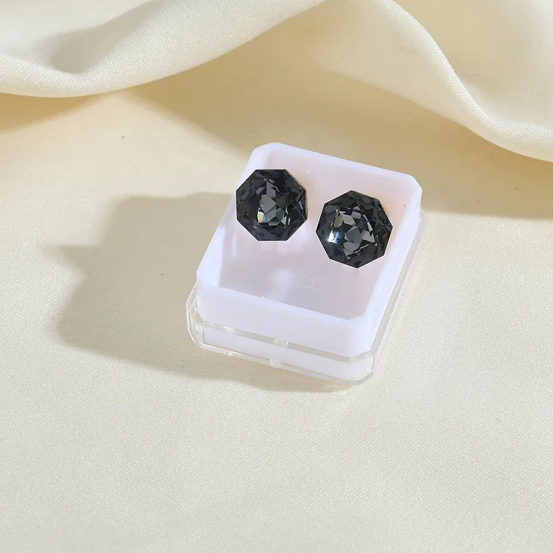 Boucles Oreilles - Diamant Couleurs 8mm - Acier Inoxydable 304 Plaqué Or 18K - Clous d'oreilles
