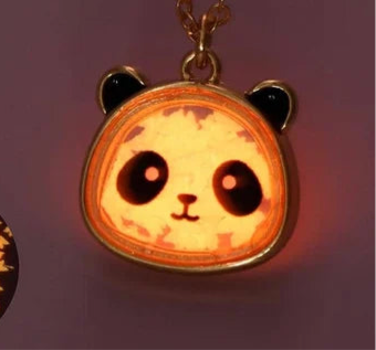 Collier Panda - Grenouille - Vache - Mignon - Pendentif intérieur Paillettes Etoile Coeur Perles Phosphorescent