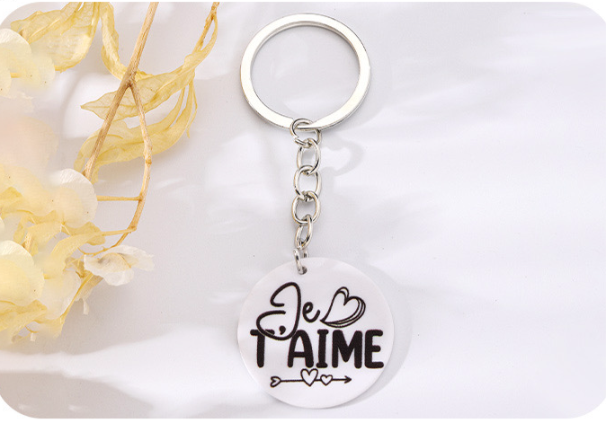 Porte Clés - Message Je T'aime - Pendentif Sac - Coeur Amour