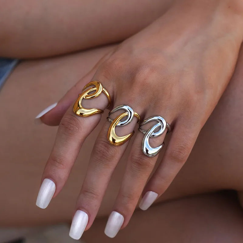 Bague Réglable Adulte - Ajustable - Acier Inoxydable 304 Plaqué Or 18K