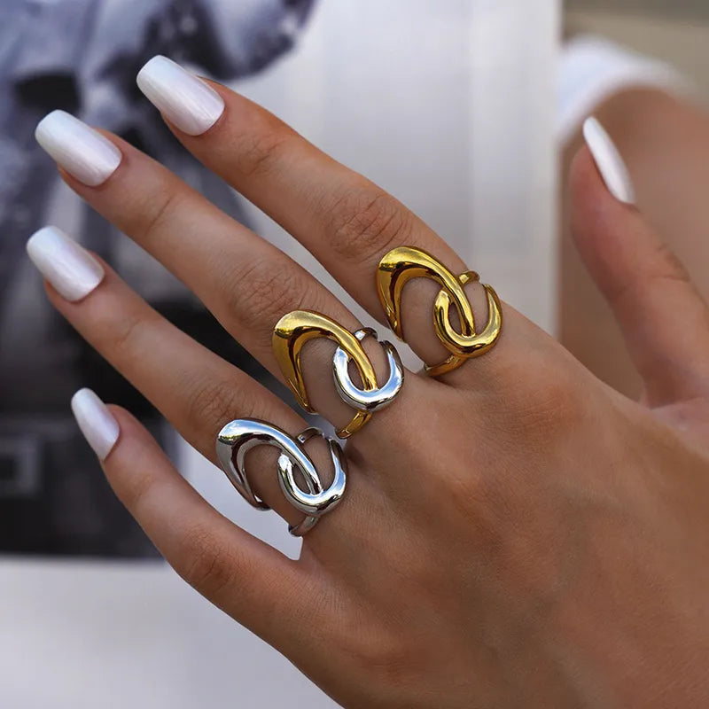 Bague Réglable Adulte - Ajustable - Acier Inoxydable 304 Plaqué Or 18K