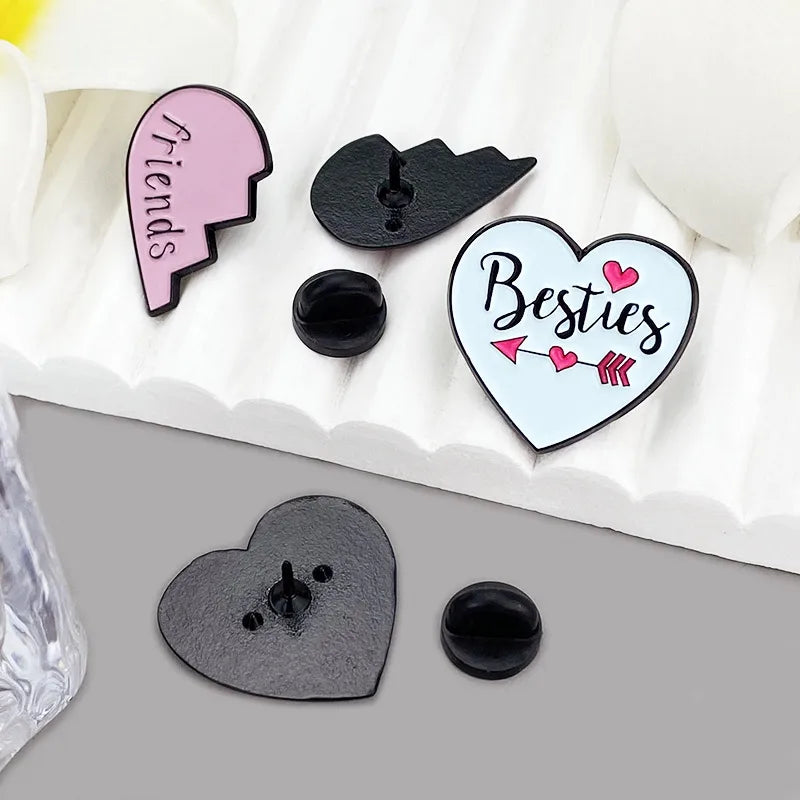 Pin's Broche BFF - Best Friends Forever - Besties - Fantaisie - Alliage Email