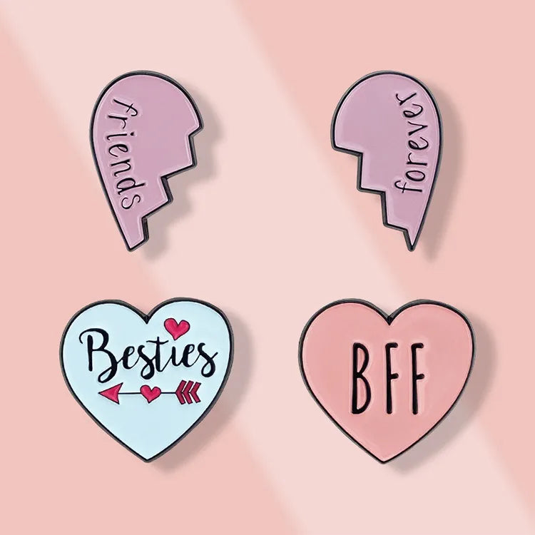 Pin's Broche BFF - Best Friends Forever - Besties - Fantaisie - Alliage Email