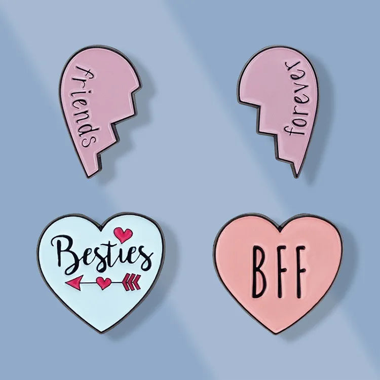 Pin's Broche BFF - Best Friends Forever - Besties - Fantaisie - Alliage Email
