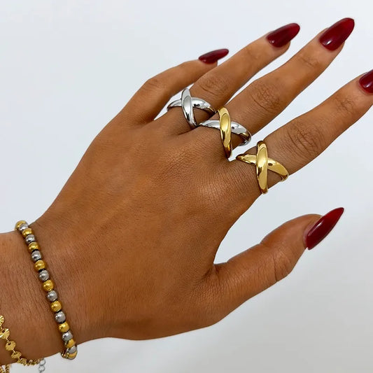 Bague Réglable Adulte - Ajustable - Acier Inoxydable 304 Plaqué Or 18K