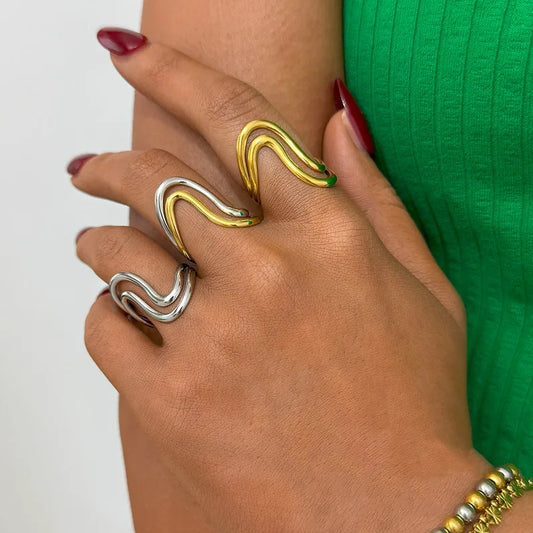 Bague Réglable Adulte - Ajustable - Acier Inoxydable 304 Plaqué Or 18K