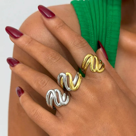 Bague Réglable Adulte - Ajustable - Acier Inoxydable 304 Plaqué Or 18K
