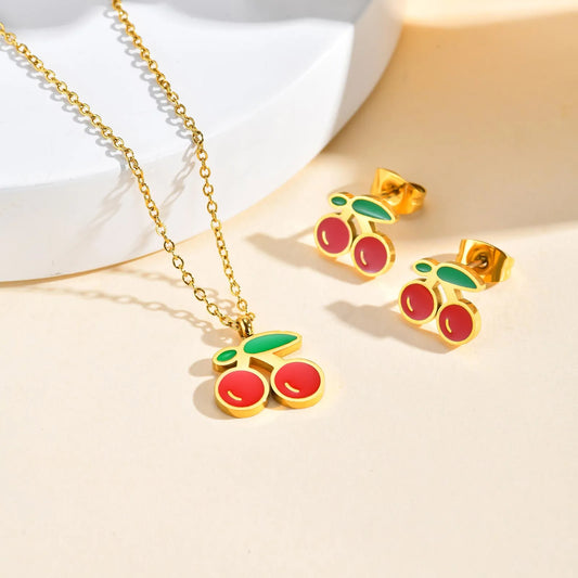 CHILD - 3-piece set Necklace Bracelet Ring Cat Kitten Fantasy - Cat Lovers - Cute Gold Rhinestone