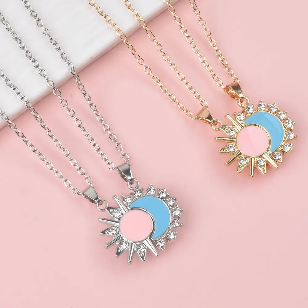 Lot de 2 Colliers BFF - Lune et Soleil - Best Friends Forever - Pendentif Aimanté - Colliers à partager