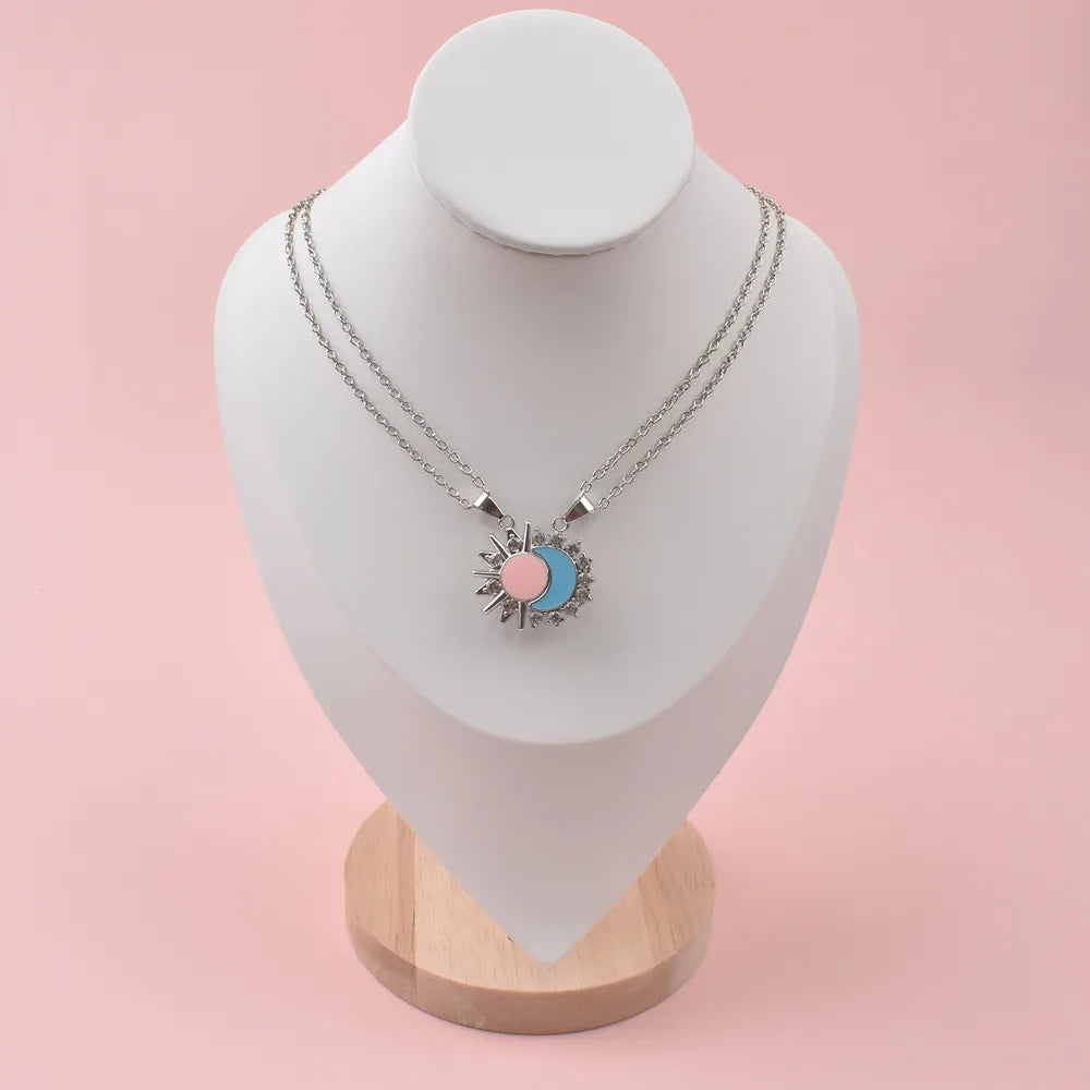 Lot de 2 Colliers BFF - Lune et Soleil - Best Friends Forever - Pendentif Aimanté - Colliers à partager