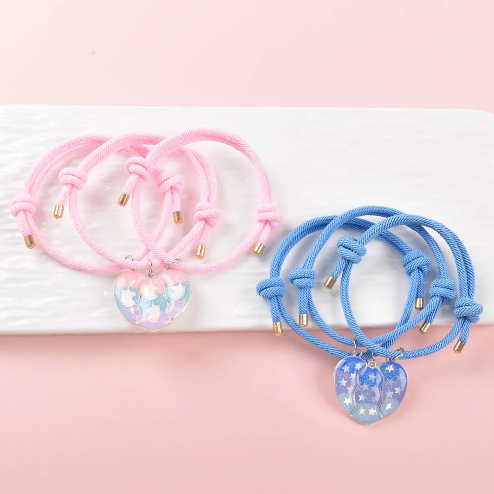 Set mit 2 verstellbaren Freundschaftsarmbändern aus Kordel, beste Freunde, Ying und Yang – BFF beste Freunde – Fantasy – magnetischer Anhänger – Liebhaber – Paar