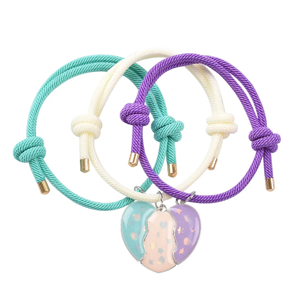 Set mit 2 verstellbaren Freundschaftsarmbändern aus Kordel, beste Freunde, Ying und Yang – BFF beste Freunde – Fantasy – magnetischer Anhänger – Liebhaber – Paar