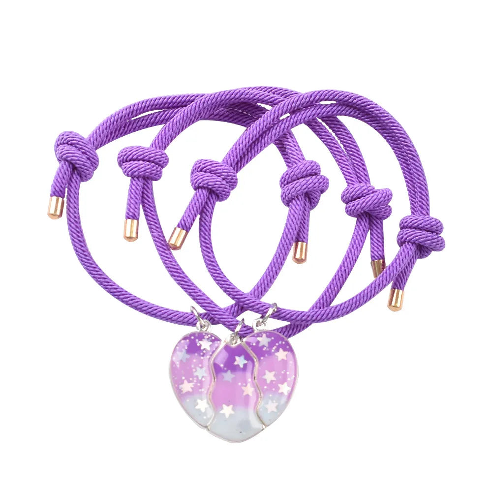 Set mit 2 verstellbaren Freundschaftsarmbändern aus Kordel, beste Freunde, Ying und Yang – BFF beste Freunde – Fantasy – magnetischer Anhänger – Liebhaber – Paar