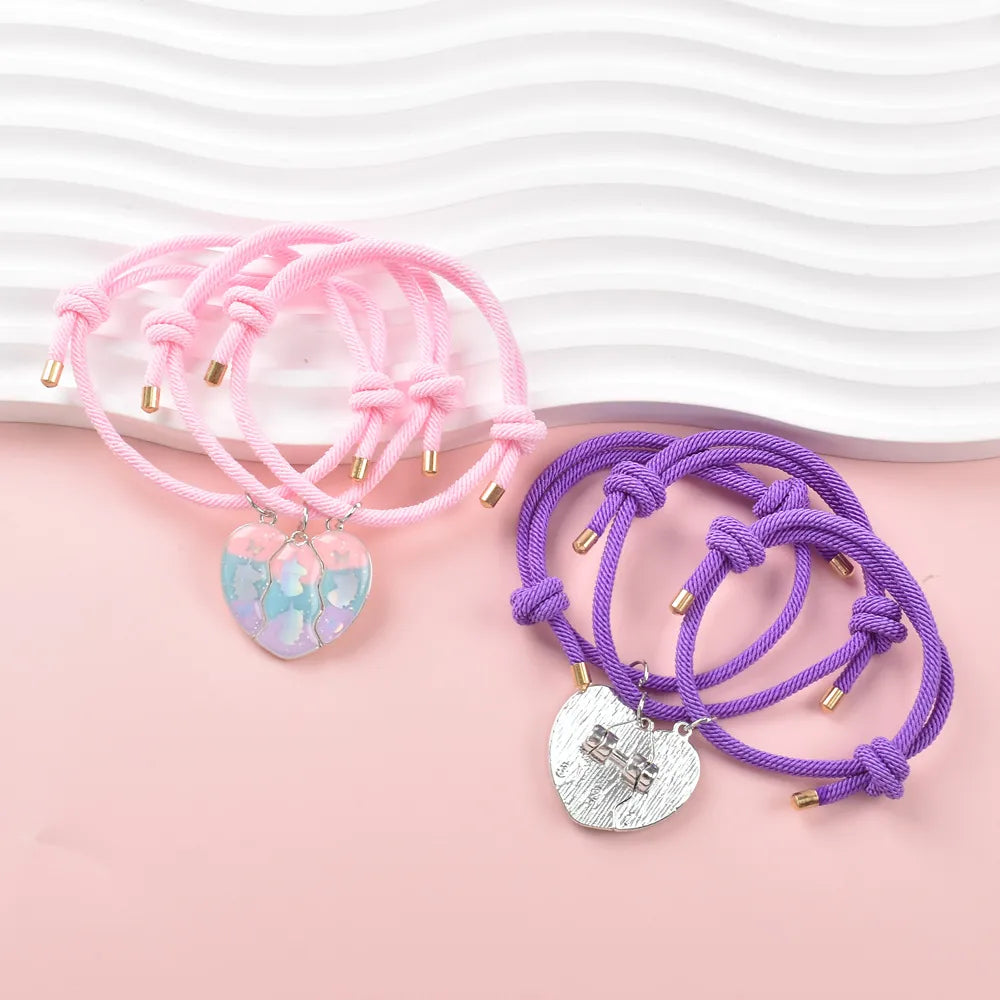 Set mit 2 verstellbaren Freundschaftsarmbändern aus Kordel, beste Freunde, Ying und Yang – BFF beste Freunde – Fantasy – magnetischer Anhänger – Liebhaber – Paar