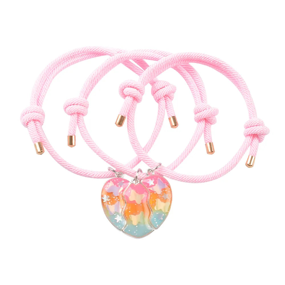 Set mit 2 verstellbaren Freundschaftsarmbändern aus Kordel, beste Freunde, Ying und Yang – BFF beste Freunde – Fantasy – magnetischer Anhänger – Liebhaber – Paar