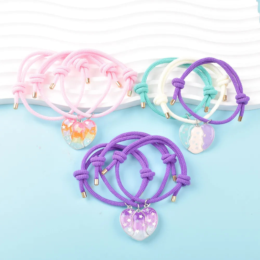 Set mit 2 verstellbaren Freundschaftsarmbändern aus Kordel, beste Freunde, Ying und Yang – BFF beste Freunde – Fantasy – magnetischer Anhänger – Liebhaber – Paar