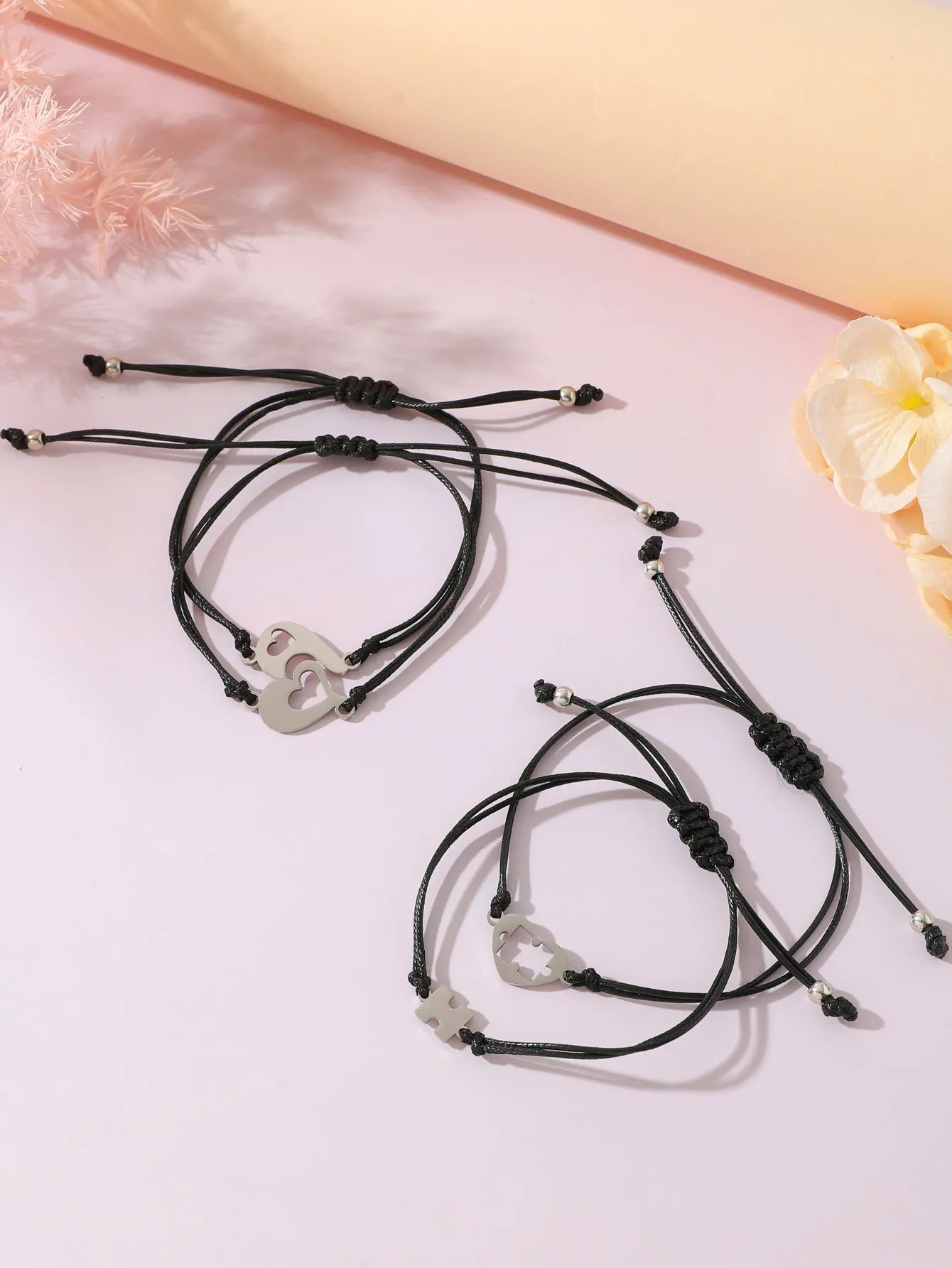 Set mit 2 Elefanten-Armbändern für Mutter und Tochter – Familie, Eltern, Kind, Mutter und Tochter – Fantasie – Elefanten-Anhänger – Edelstahl