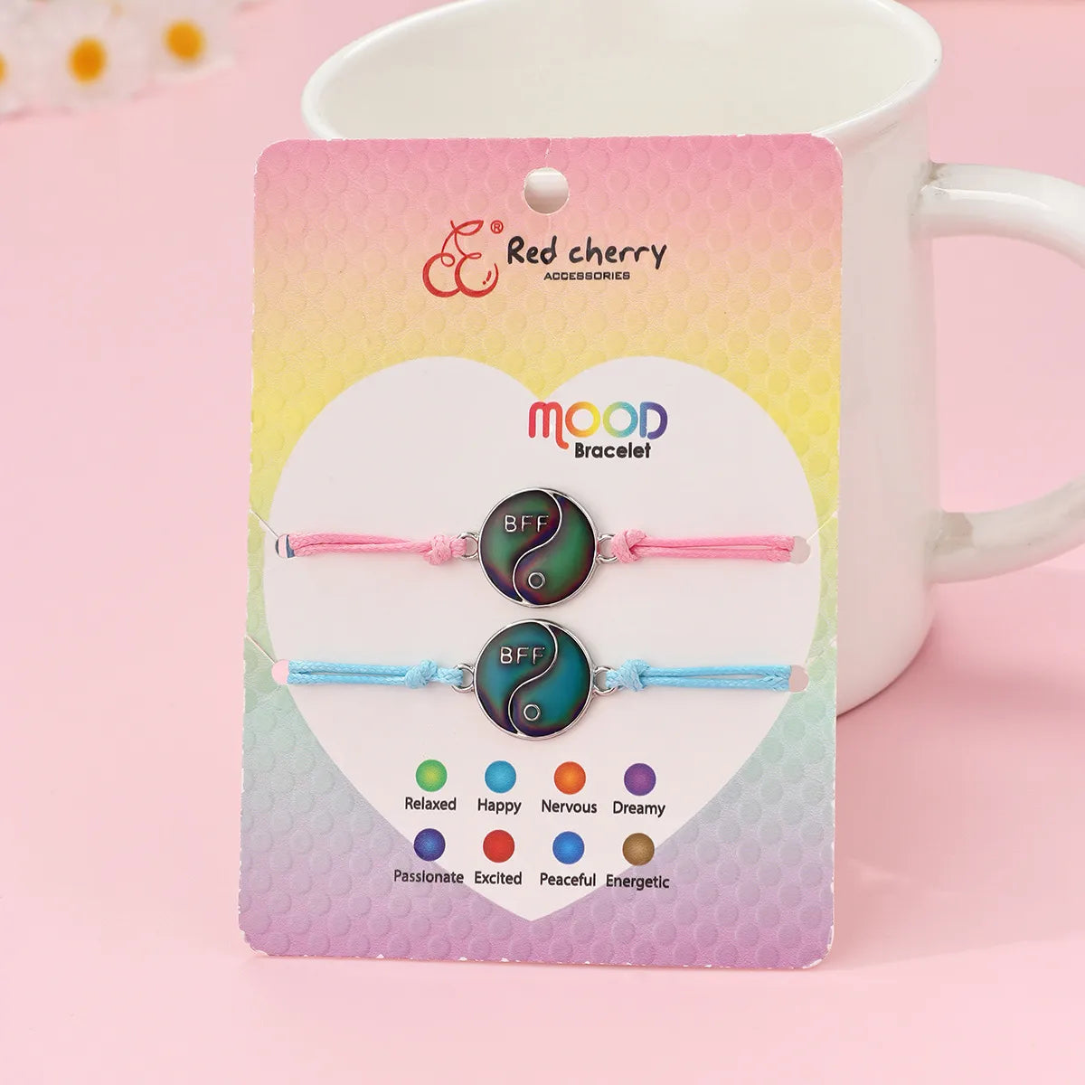 Set mit 2 verstellbaren Freundschaftsarmbändern aus Kordel, beste Freunde, Ying und Yang – BFF beste Freunde – Fantasy – magnetischer Anhänger – Liebhaber – Paar