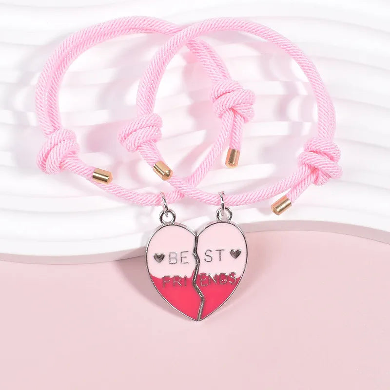 Lot de 2 Colliers ou Bracelets D'amitié Aimanté - Coeur - BFF - Best Friends Forever - Amitié - Pendentif Chaîne
