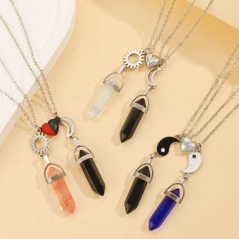 Lot de 2 Colliers D'amitié - Tube - BFF - Best Friends Forever - Pendentif Aimanté Coeur - Amoureux Couple Amitié