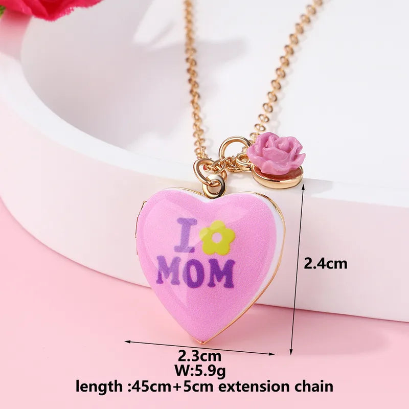 Lot de 2 Colliers - Mère Fille - Famille Parents Enfant Maman - Pendentif Médaillon Coeur qui s'ouvre on à partager