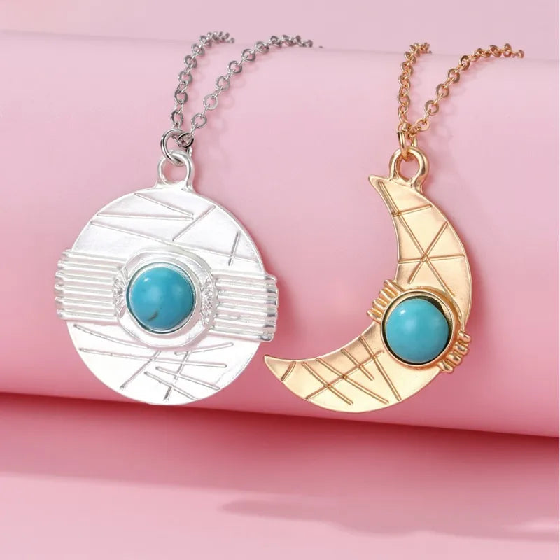 KINDER – Set mit 2 glitzernden Herz-Freundschaftsketten – BFF Best Friends Forever – Ausgefallen – Magnetanhänger mit Goldkette