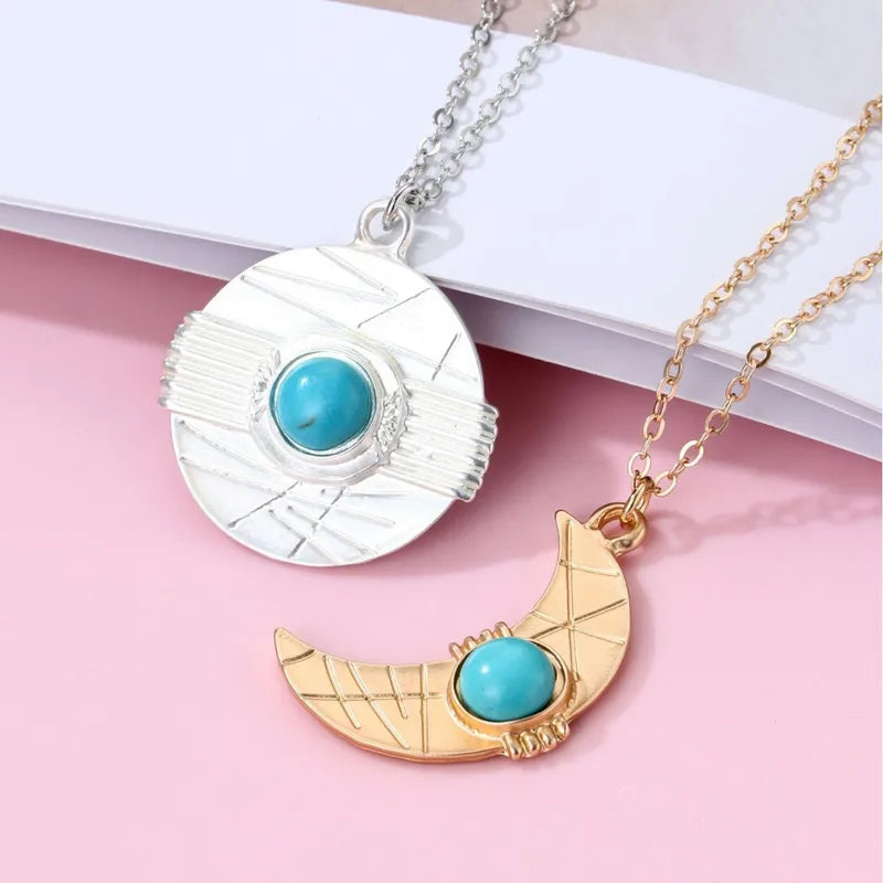 KINDER – Set mit 2 glitzernden Herz-Freundschaftsketten – BFF Best Friends Forever – Ausgefallen – Magnetanhänger mit Goldkette