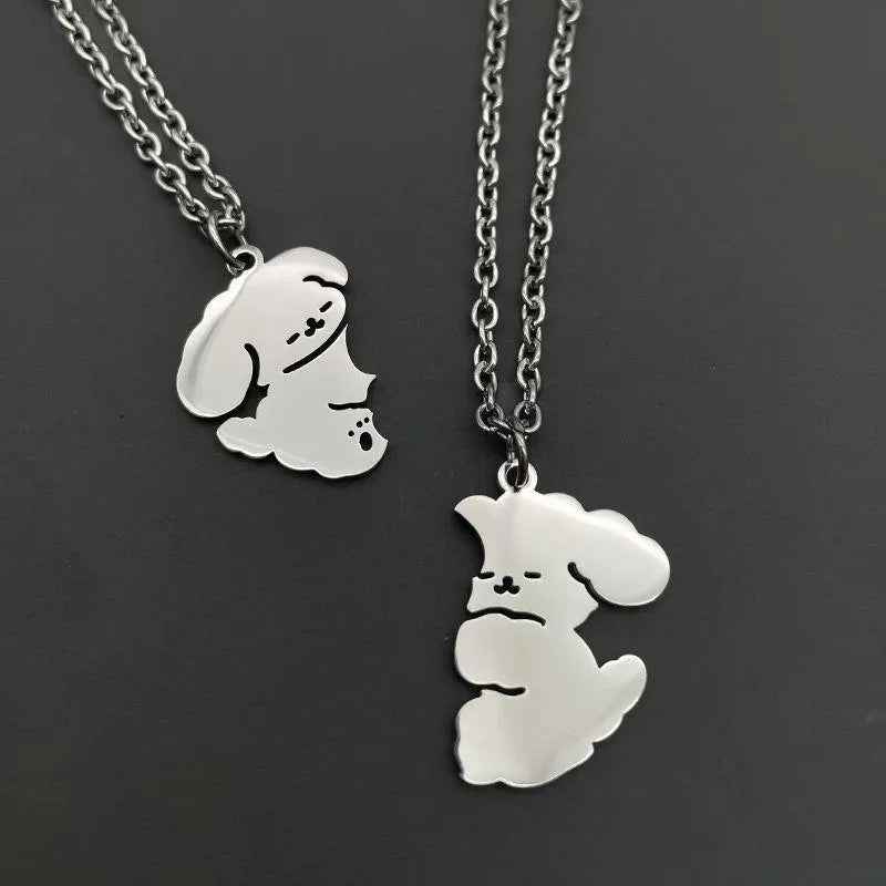 Set aus 2 Freundschaftsketten – Herz und Schlüssel – BFF Best Friends Forever – Anhänger – Liebendes Paar, Silber, Edelstahl
