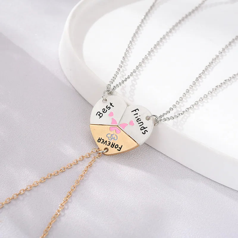 Lot de 3 Colliers ou Bracelets BFF - Best Friends Forever - Coeur - Amitié - A partager