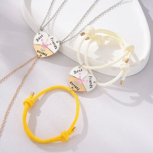 Lot de 3 Colliers ou Bracelets BFF - Best Friends Forever - Coeur - Amitié - A partager