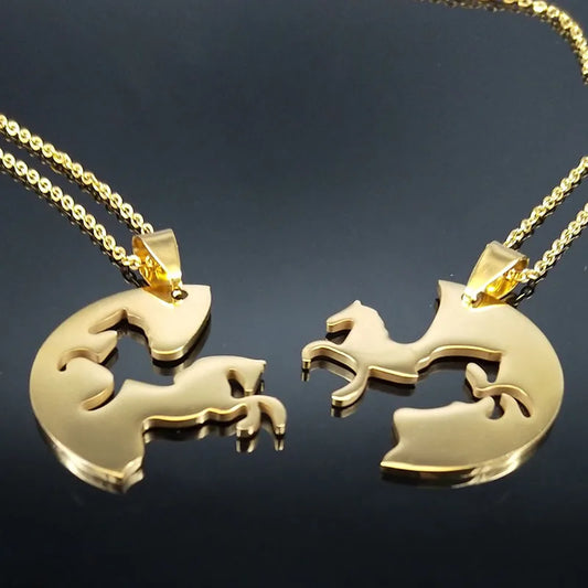 Set aus 2 Freundschaftsketten – Herz und Schlüssel – BFF Best Friends Forever – Anhänger – Liebendes Paar, Silber, Edelstahl