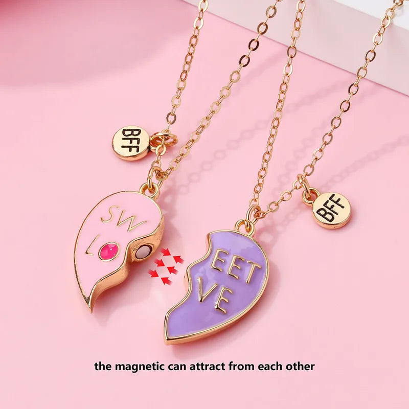 Lot de 2 Colliers D'amitié Aimanté - Coeur Sweet Love - BFF - Best Friends Forever - Amitié