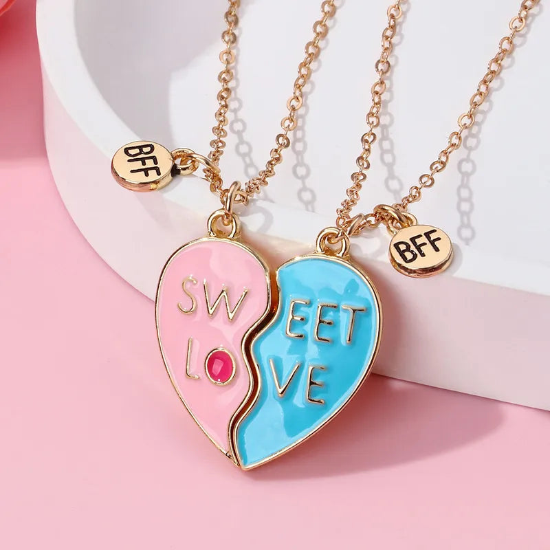 Lot de 2 Colliers D'amitié Aimanté - Coeur Sweet Love - BFF - Best Friends Forever - Amitié