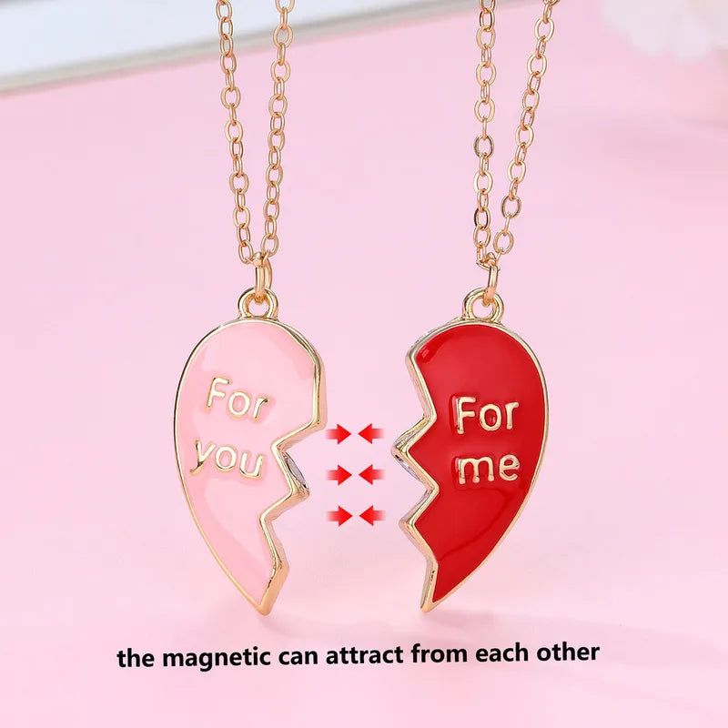 Lot de 2 Colliers D'amitié Aimanté - Coeur For You For Me - BFF - Best Friends Forever - Amitié