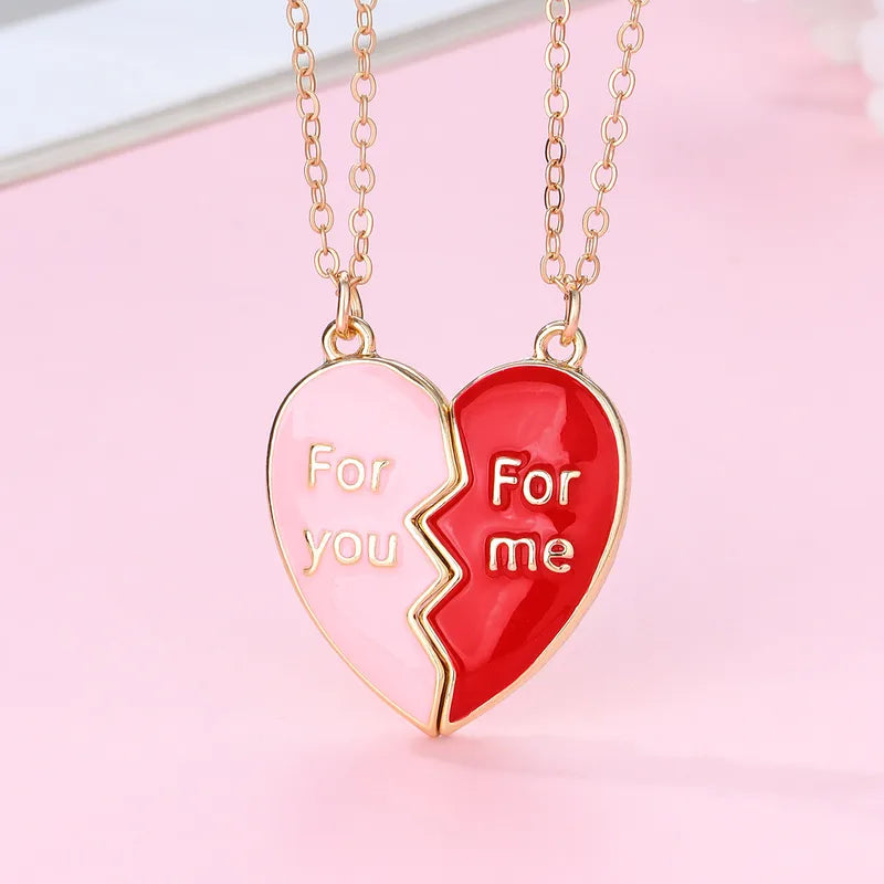 Lot de 2 Colliers D'amitié Aimanté - Coeur For You For Me - BFF - Best Friends Forever - Amitié