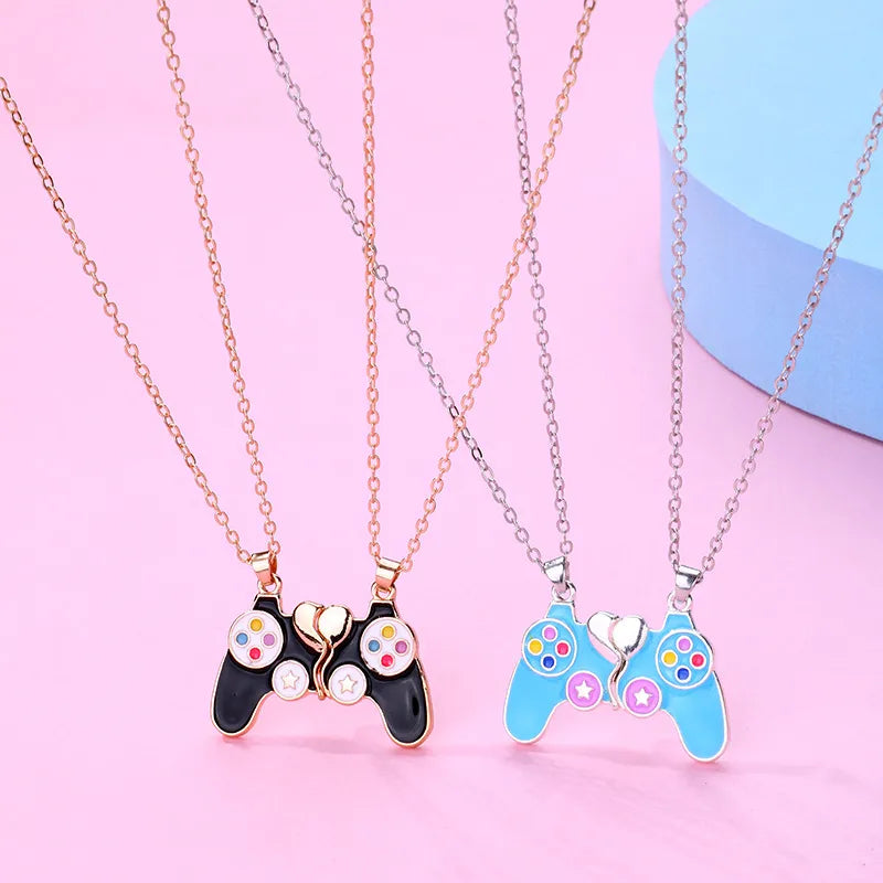 Set mit 2 Freundschaftsketten – Spielkonsolen-Controller – BFF Best Friends Forever – Fantasy – Magnetanhänger – Paarliebhaber