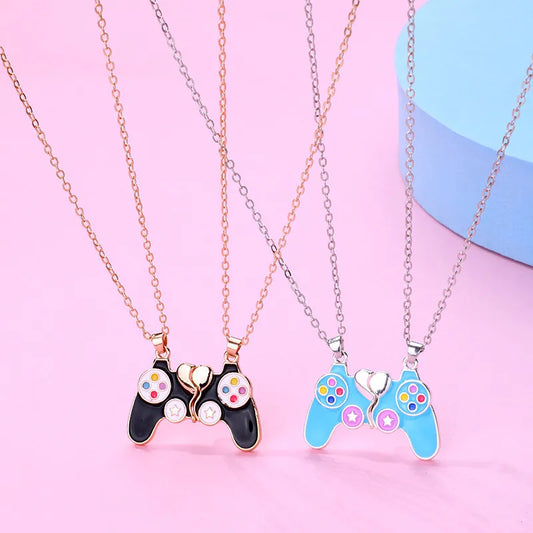 Set mit 2 Freundschaftsketten – Spielkonsolen-Controller – BFF Best Friends Forever – Fantasy – Magnetanhänger – Paarliebhaber