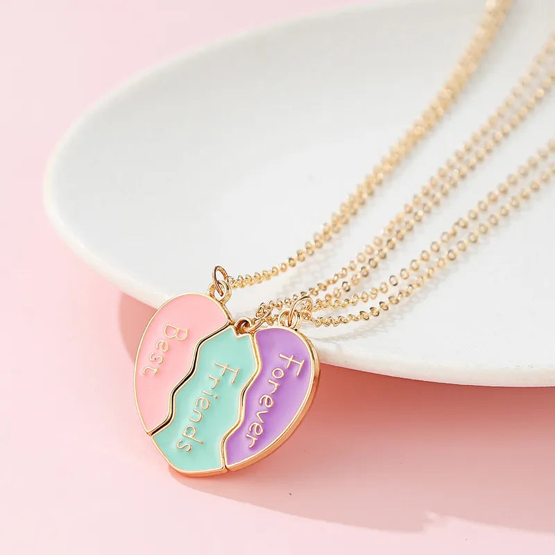 Lot de 3 Colliers BFF Aimanté - Coeur - Best Friends Forever - Amitié