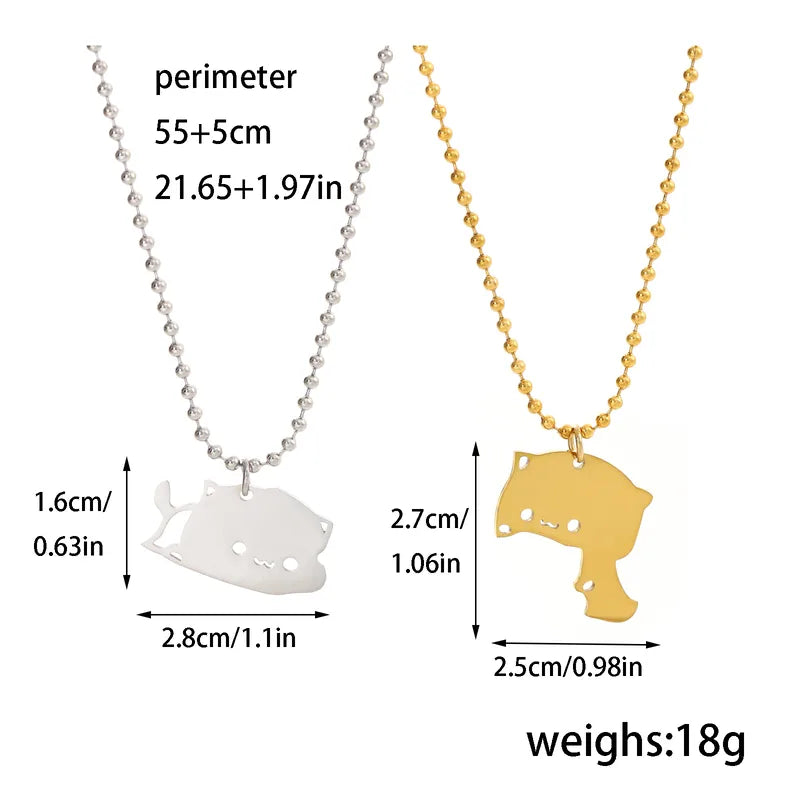 Colliers BFF ou Porte Clés - Mignon Chat - Acier Inoxydable - A Partager - Amoureux - Meilleurs Amis - Pendentif Sac - BFF - Best Friends