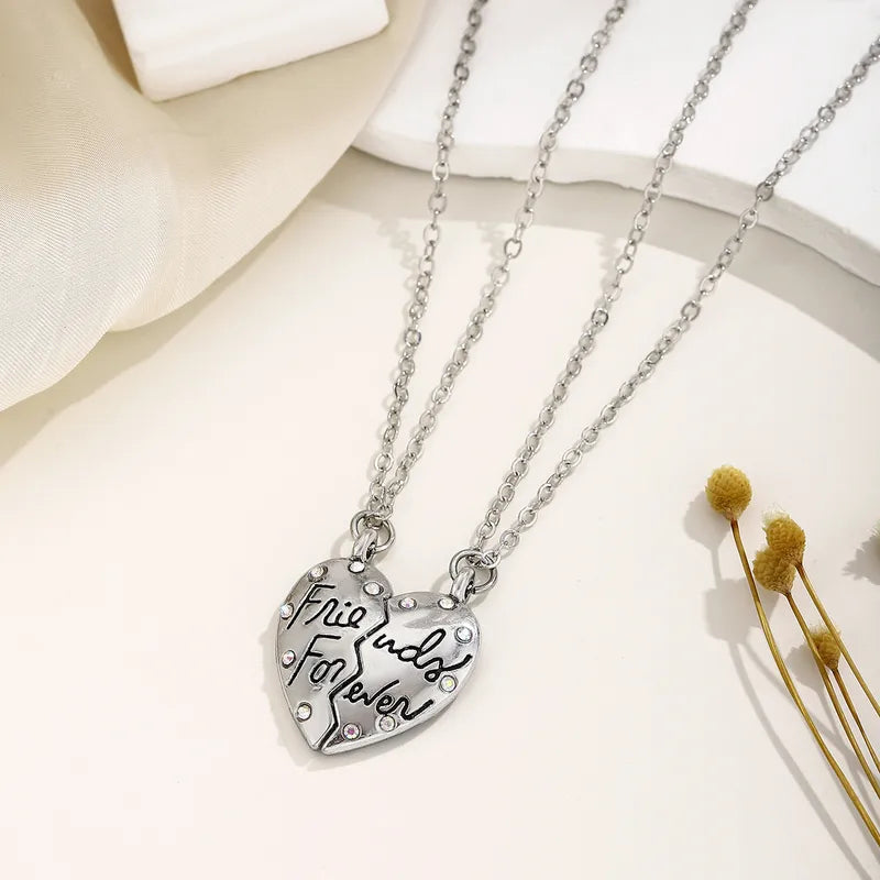 Lot de 2 Colliers D'amitié - Coeur - BFF - Best Friends Forever - Fantaisie - Pendentif et Chaine Argenté - Amitié
